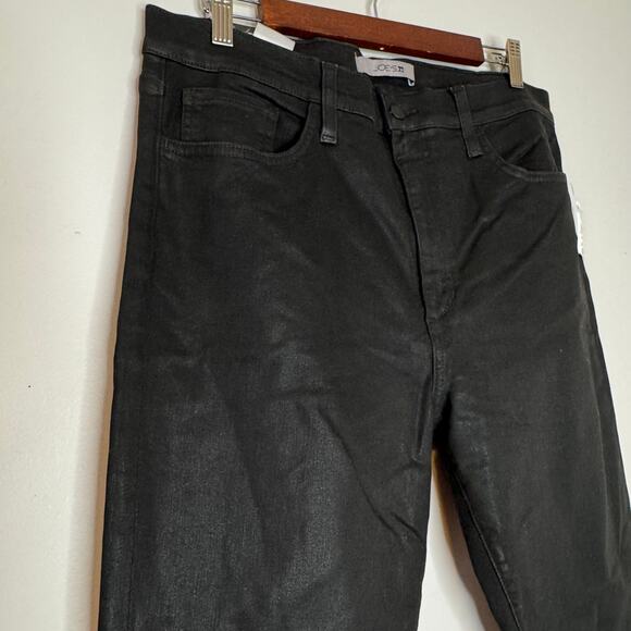 Joe's High Rise Skinny Ankle Jeans Black Coated Finish Women 34 NWT - Picture 3 of 9
